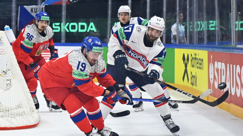 MS v hokeji ON-LINE: Gólový impuls dává Čechům Chmelař. Česko - Norsko 1:2